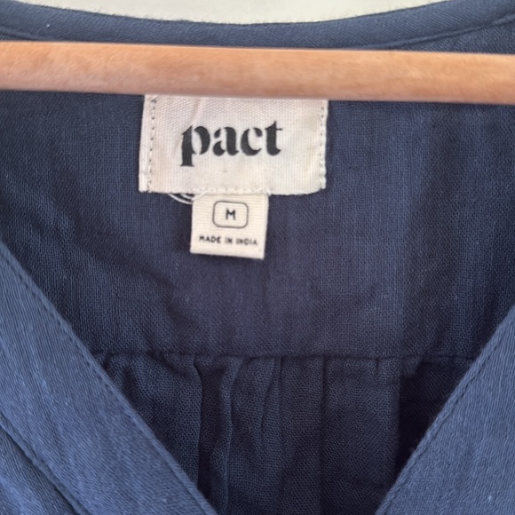 Pact Dress Womens sz M Blue Sleeveless Button Front Mini Organic Cotton Gauze - Picture 2 of 9